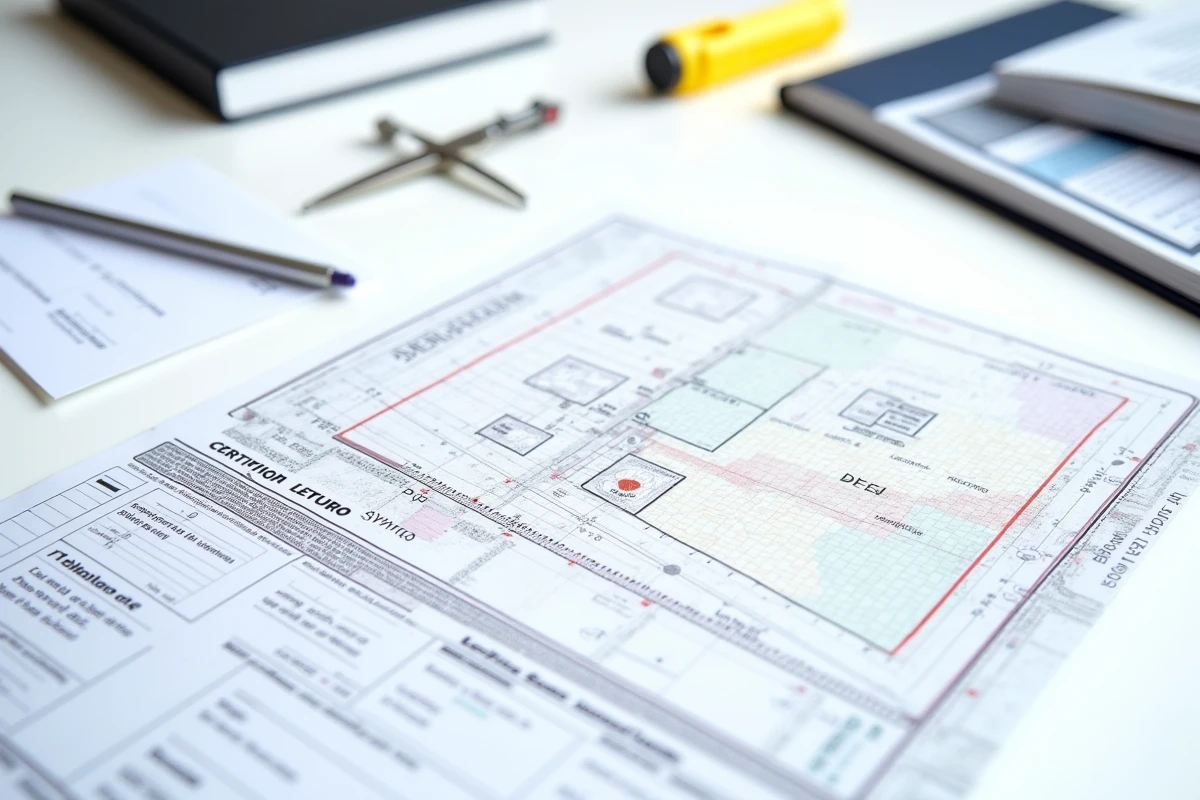 Documents officiels de certificat d'urbanisme opérationnel et plan cadastral pour une division parcellaire
