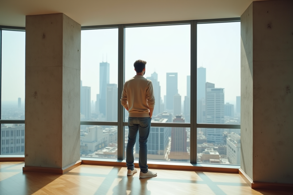 Jeune homme regardant l