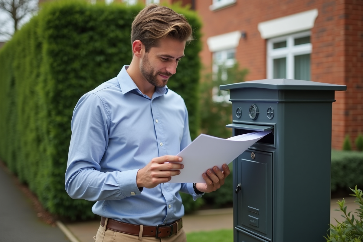 Jeune homme déposant une lettre de changement d